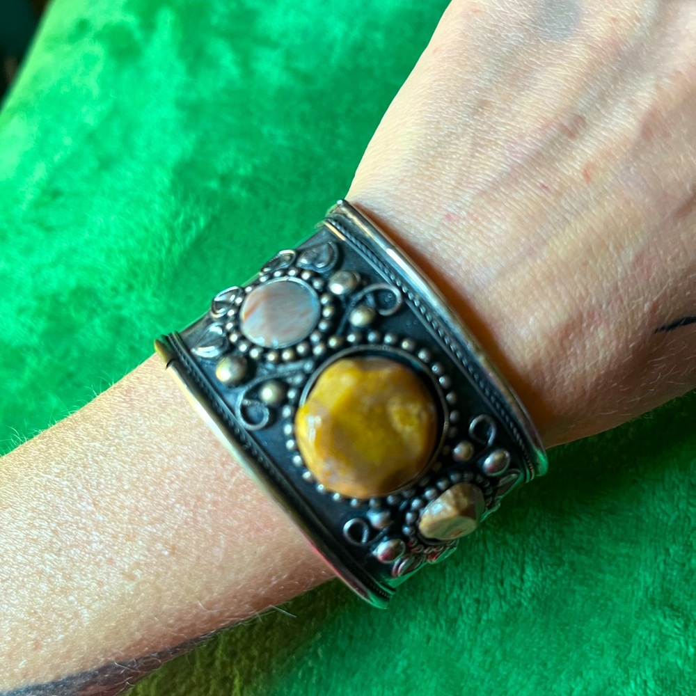 Bohemian stone arm cuff